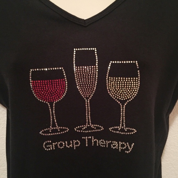 Wine Cocktails Bling Black Women’s T-shirt Large - Picture 3 of 6
